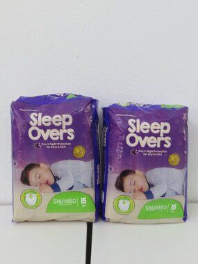 2 PACK SLEEP OVERS Day & Night Protection Boys n Girls PULLUPS Sz SM/Med